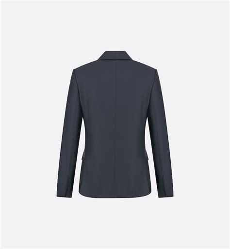 Veste oblique Sergé de laine et mohair bleus 